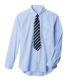 【卒業式】ネクタイ付 シャツ 男の子 女の子 ユニセックス 子供服 卒服 卒業 入学式 フォーマル 冠婚葬祭 ネクタイ カッター カッターシャツ ワイシャツ ボタンダウン 発表会 小学校 小学生 中学生 高校生 キッズ 子供 こども ニッセン nissen 春 秋服 長袖