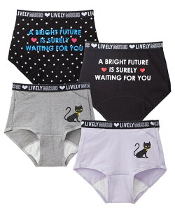 【4枚組】サニタリーショーツ 羽付ナプキン対応 ポケット付 子供下着 キッズインナー ニッセン nissen 高学年 小学生 中学生 ジュニア 女の子 女子 生理用パンツ ブルーデー 春 夏 秋 冬 プリ