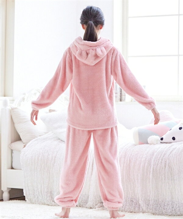 楽天市場 冬セール パジャマ マイクロファー耳付きルームウェア 女の子 子供服 ジュニア服 ニッセン Nissen Quntstyle By Nissen