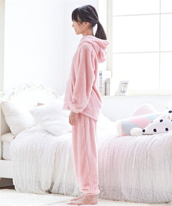 楽天市場 冬セール パジャマ マイクロファー耳付きルームウェア 女の子 子供服 ジュニア服 ニッセン Nissen Quntstyle By Nissen