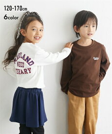 トップス・チュニック 前後プリントアメカジ長袖Tシャツ（子供服　男の子・女の子　ジュニア服） ニッセン nissen キッズ 子ども こども 長袖 ロンT 120 130 140 150 160 170 春服 秋服