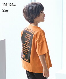 【500円OFFクーポン配布中 4/27 9:59迄】トップス・チュニック 綿100％ポケット付ビッグシルエットTシャツ2枚組（男の子　女の子　子供服　ジュニア服） ニッセン nissen 100 110 120 130 140 150 160 170