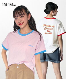 トップス・チュニック ビッグシルエットレトロロゴプリントTシャツ（女の子　子供服・ジュニア服） ニッセン nissen 100 110 120 130 140 150 160 夏服