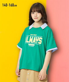 【500円OFFクーポン配布中 4/27 9:59迄】トップス・チュニック 衿付きプリントTシャツ（女の子　子供服・ジュニア服） ニッセン nissen 140 150 160