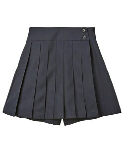制服 スクール プリーツ キュロットスカート 学生服 プリーツスカート風 キュロットパンツ 女の子 女子 小学生 中学校 高校生 ジュニア キッズ 子供 こども ミニ丈 黒 紺 ニッセン 春 夏 秋