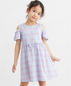 ワンピース 総柄プリント 選べるデザイン キッズ フリル オフショルダー ノースリーブ 半袖 サンドレス サマードレス かわいい 花柄 さくらんぼ柄 子供服 子ども こども 女の子 プチプラ ニッセン nissen 110 120 130 140 150 160 夏服