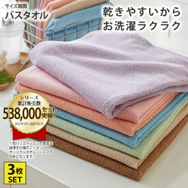 《〜11/11 1:59まで！P5倍×クーポン》Dailycolor 超薄手バスタオル同色3枚セット 薄い 薄手 タオル まとめ買い 買い替え タオルセット 洗顔 シンプル オールシーズン 春 夏 秋 冬 一人くらし 新生活 梅雨 ニッセン nissen