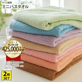 《〜11/11 1:59まで！P5倍×クーポン》Dailycolor 中厚手ミニバスタオル同色2枚セット 中厚手 吸水 タオル まとめ買い 買い替え タオルセット 洗顔 シンプル オールシーズン 春 夏 秋 冬 一人くらし 新生活 ニッセン nissen