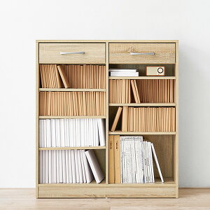 本棚 1cmピッチ引き出し付き大容量ブックラック 1cm ピッチ 可動棚 DVD 漫画 スリム ブックラック ラック リビング収納 ロータイプ 高さ調節可能 ファミリー 子供部屋 一人くらし 新生活 nissen