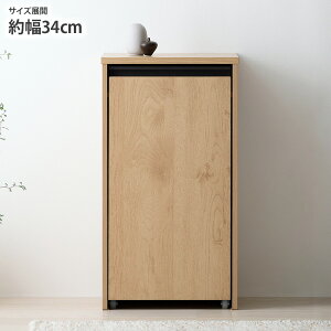 ダストワゴン ゴミ箱 幅34cm 奥行スリムな引き出し分別ダストワゴン 引き出しタイプ リビング寝室 シンプル 木目調 おしゃれ 北欧風 ナチュラル ワンルーム 省スペース 新生活 nissen ニッセン