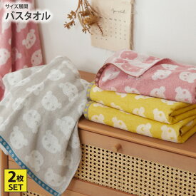 《〜11/11 1:59まで！P5倍×クーポン》バスタオル 同色2枚セット くまちゃん バスタオル まとめ買い 2枚セット 2枚組 2P くま 熊 ベアー デイリー 綿100％ 来客用 新生活 ファミリー nissen ニッセン
