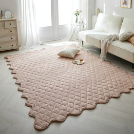 【まとめ買い最大10%OFF】ラグ オールシーズン 洗えるキルトラグ つぶくしゅ【フルーエ/大人可愛い】長方形 正方形 マット カーペット 大人かわいい fleu;e 床暖房対応 ホットカーペット対応 春 夏用 nissen ニッセン