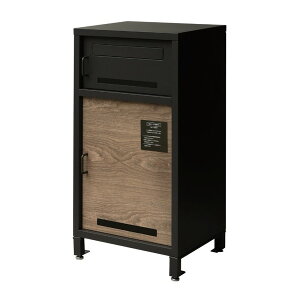 宅配ボックス 木目調のポスト付宅配ボックス|選べる2色 62L ポスト付き 郵便ポスト 鍵付き 印鑑ケース付き 窓付き 2段 サビにくい おしゃれ ナチュラル 木目調 北欧風 宅配BOX 置き配 一戸建