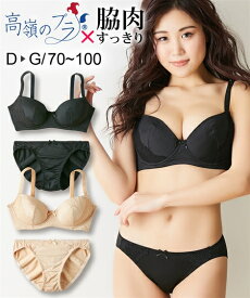 (G85/LL-G100/6L) ブラジャー＆ショーツセット 大きいサイズ 高嶺の ブラジャー　ショーツ　セット シンプル（脇肉スッキリタイプ） ニッセン 女性 下着 レディース セクシー