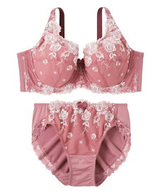 ブラショーツセット 刺しゅう レース フルカップ ブラジャー ショーツセット (ライトフラワー) ( トリンプ ) ニッセン 女性 下着 レディース フルカップブラ ブラ