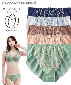 ショーツ(パンツ) 4L 5L 大きいサイズ やや深ばき 編レース コーディネートショーツ（小花）（トリンプ）（n，FULLRE）ニッセン 女性 下着 レディース ショーツ 深め 可愛い