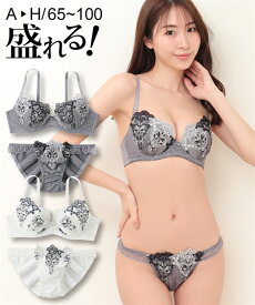 ブラジャー＆ショーツセット ニッセン 大きいサイズ ラメ入りクラウン ブラ ショーツ セット ソフトワイヤータイプ 女性 下着 レディース ブラショーツ (G85/LL-I95/4L)