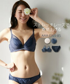 ブラショーツセット ニッセン 大きいサイズ チュール使い ブラショーツセット 女性 下着 レディース ブラジャー ショーツ セット 盛り 小胸 谷間 (A80/L-E85/LL)