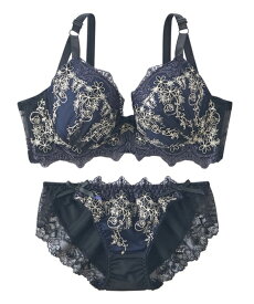 ブラショーツセット (G75/L-I90/3L) 大きいサイズ ニッセン 【大きい胸】 ブラショーツ 脇高 アンティークレィシー(GHIカップ) 女性 下着 レディース ブラセット