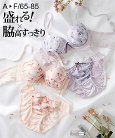 ブラショーツセット (A70/M-F85/LL) ニッセン 脇高 ローズマリー ブラショーツ 女性 下着 レディース ブラジャー ショーツ セット 盛り 小胸 谷間 可愛い かわいい