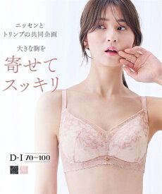 ブラジャー (D70-I85) ニッセン 胸をサイドからすっきり整えるブラジャー ( トリンプ )(大きい胸専用企画) 女性 下着 レディース ブラジャー 脇高 ブラ