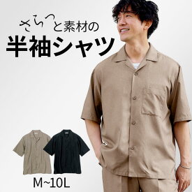 シャツ 5分袖 薄手素材 セットアップ可能 M-10L 大きいサイズ メンズ ニッセン nissen