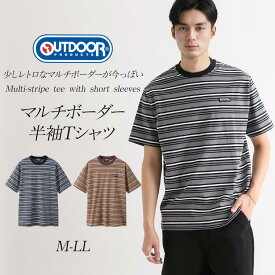 Tシャツ 半袖 マルチボーダー 半袖Tシャツ アウトドアプロダクツ M-LL メンズ ニッセン nissen