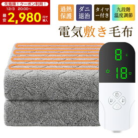 ＼さらに値下げ2980円から！✨SS限定／電気毛布 電気敷き毛布 電気敷き布団 ホットカーペット 寒さ対策 暖房器具 省エネ 抗菌防臭 静電気抑制 ダニ退治 冬 速暖 電源オフ 温度調節 過熱保護 ヒーター 敷き キャンプ 暖房 クリスマス 冬ギフト 140*80cm 190*130cm