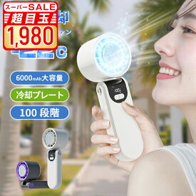 【★超目玉価格★→1980円購入SS限定】ハンディファン 冷却プレート 扇風機 携帯扇風機 扇風機 クーラー 100段階暴風 大容量 ハンディ扇風機 手持ち扇風機 首掛け扇風機 卓上 ミニ 充電式コードレス usb 2025 扇風機 防災グッズ 静音 小型 冷却 暑さ対策