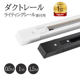 【楽天1位 6冠達成】ダクトレール 黒 白0.5m 1m 1.5m 2m 3m ジョインタ付属 直付専用型 配線ダクト ライティングレール ブラック ホワイトライティングバー レール レールライト 天井照明 ダイニング リビングレール 照明 耐久性 アルミ フィードインボックス エンドキャップ
