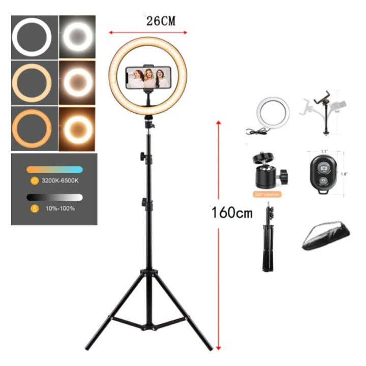 中古】 YINGNUOST RGB 18インチ LEDリングライト 撮影用ライト 自撮り