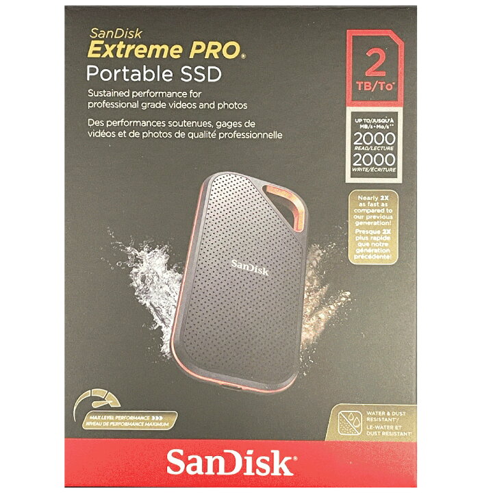 楽天市場】SanDisk SSD 外付け 2TB USB 3.2 Gen 2x2 最大2000MB/秒 防 