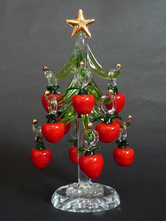 国内外の人気が集結 ガラス製 クリスマスツリー リンゴ