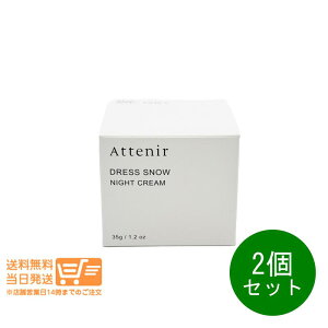 レビュー100円クーポン 2個セット アテニア ドレススノー ナイトクリーム DSn 35g 夜用クリーム Attenir 追跡配送 送料無料