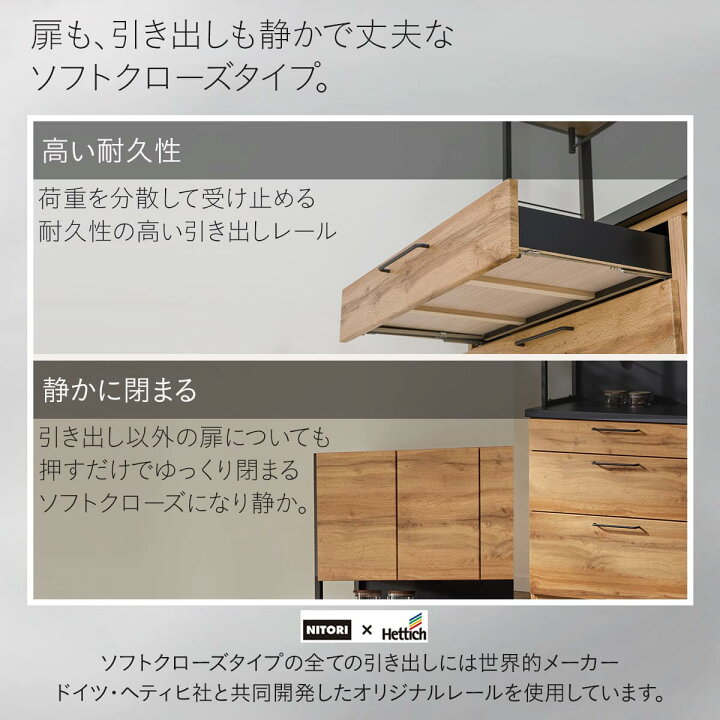 楽天市場】キッチンボードソフトクローズタイプIM301 SHQOP) ニトリ 