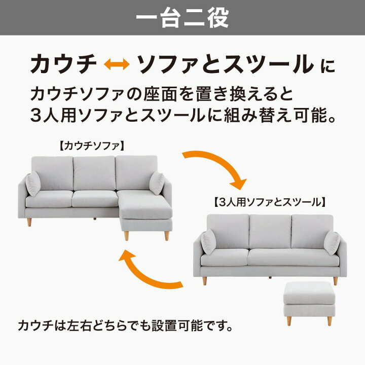 楽天市場】布張りカウチソファ(CS03) ニトリ 【配送員設置商品】 : ニトリ
