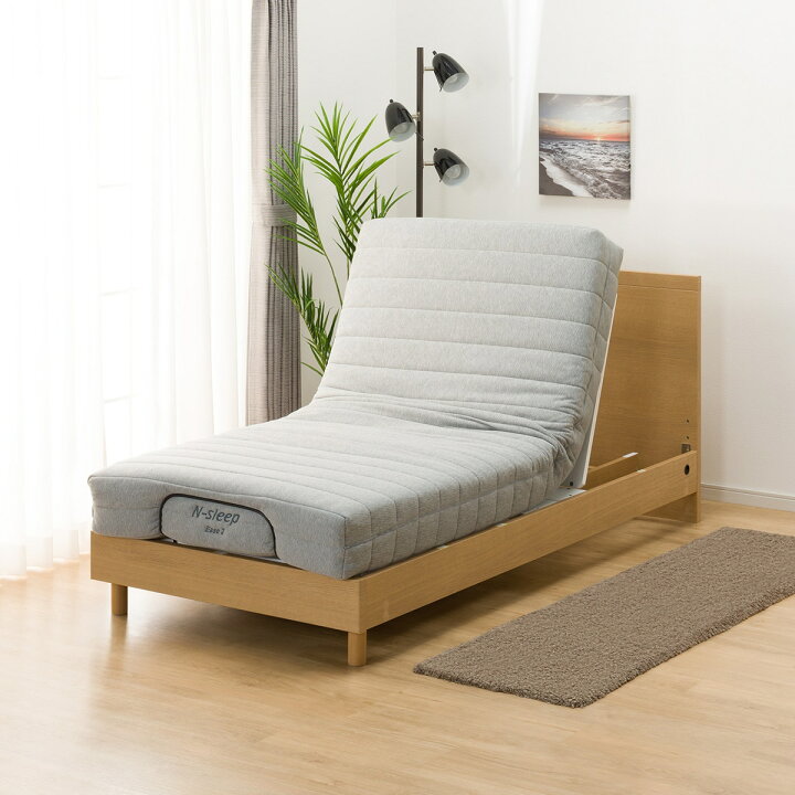 楽天市場】【非課税】電動シングルベッドフレーム＋マットレスセット  