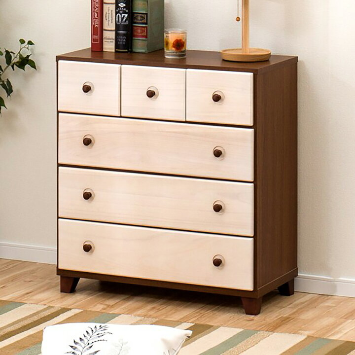 楽天市場 幅74 5cm 桐引出しのツートンカラー ローチェスト ケビン 75 Wh Br ニトリ 玄関先迄納品 5年保証 チェスト タンス たんす 収納 白 ホワイト ニトリ