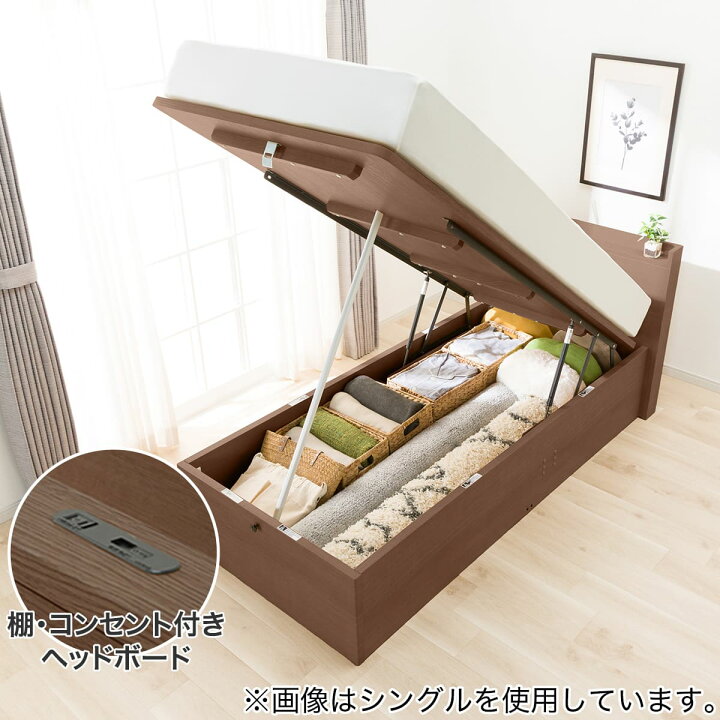 楽天市場】収納付きベッドフレーム(N-ジオたて開き) ニトリ 【配送員 