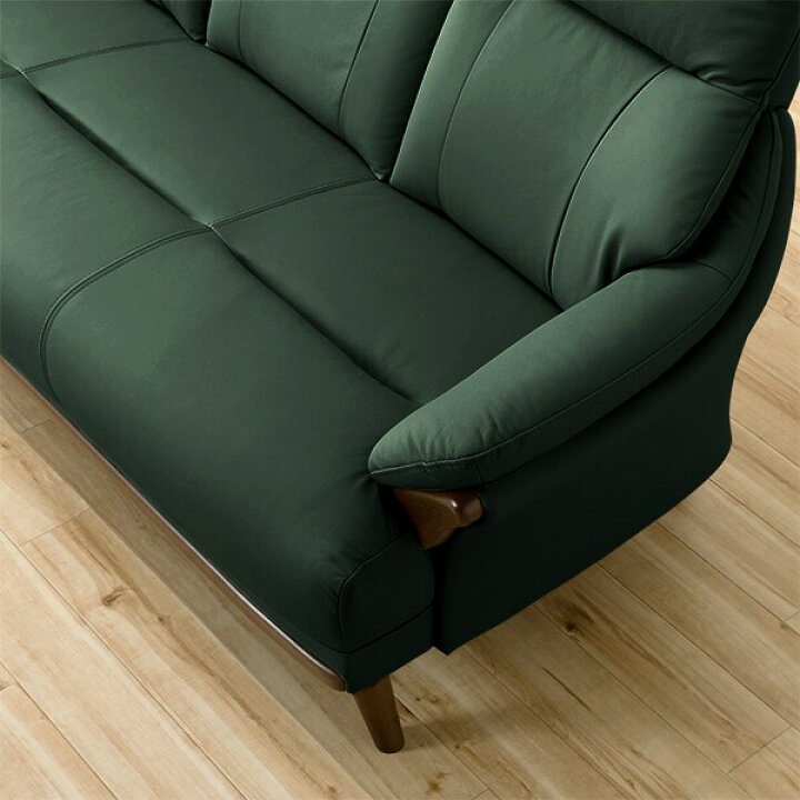 KK-36【新入荷 リサイクル品】ニトリ 本革ハイバック 3シーターソファ 