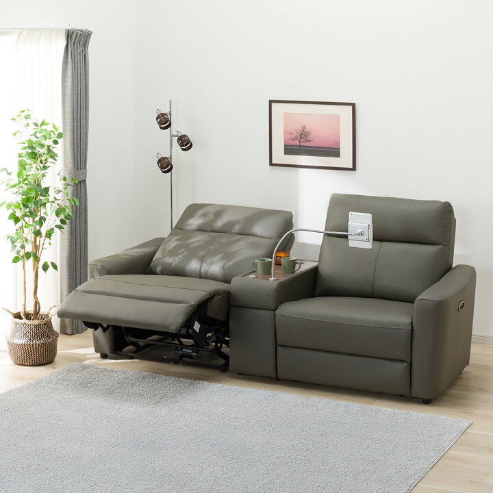 楽天市場】2人掛け ワイド電動リクライニングソファ (UM01 DGY BOX付き  