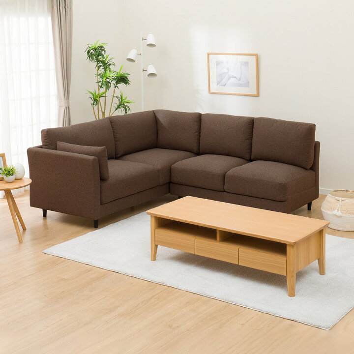 ①コーナーソファ ブラウン 240cm x 200cm ニトリ（楽天市場】布張り 