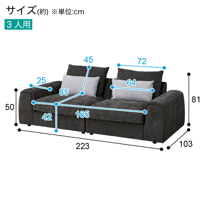 楽天市場】布張りセパレートソファ(LB04) ニトリ 【配送員設置商品 