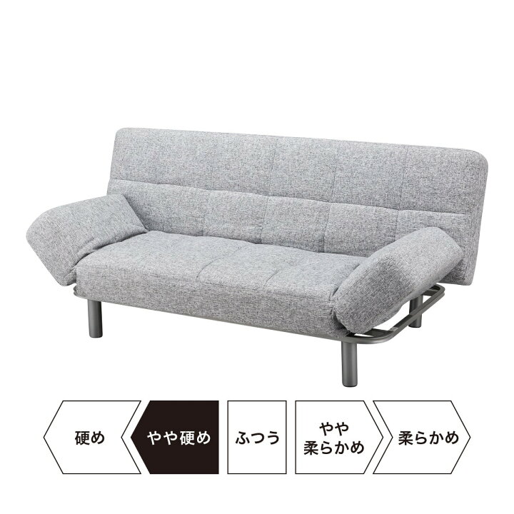 楽天市場】背もたれと肘掛けが動く ソファベッド (マークスAM GY 