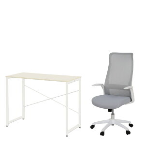デスクチェアセット(デスク ZK001 95 WW/オフィスチェア OC105 GY/WH) ニトリ 【玄関先迄納品】