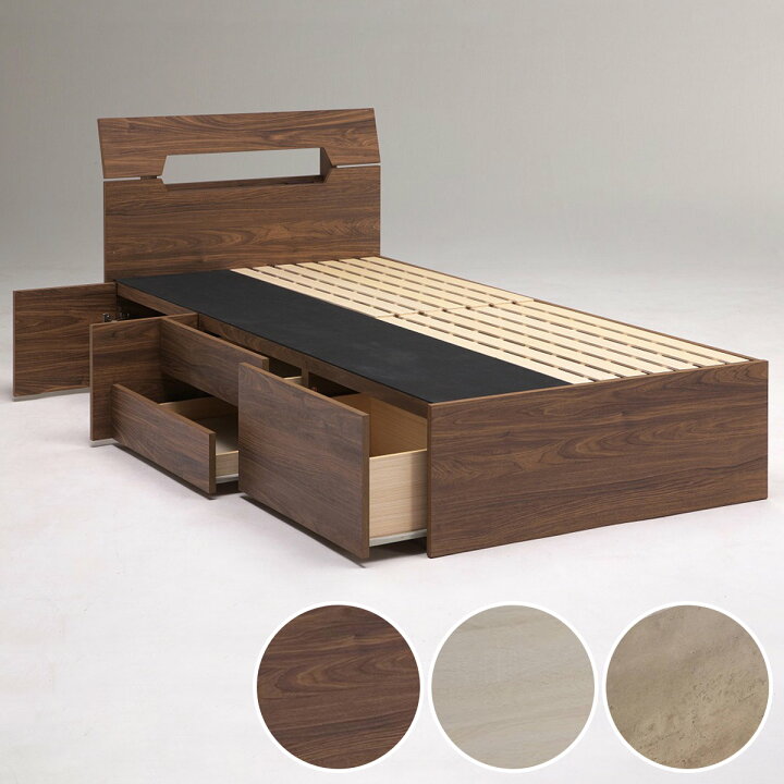 楽天市場】〔エントリーでP5倍〕収納付き シングルベッドフレーム (KR  