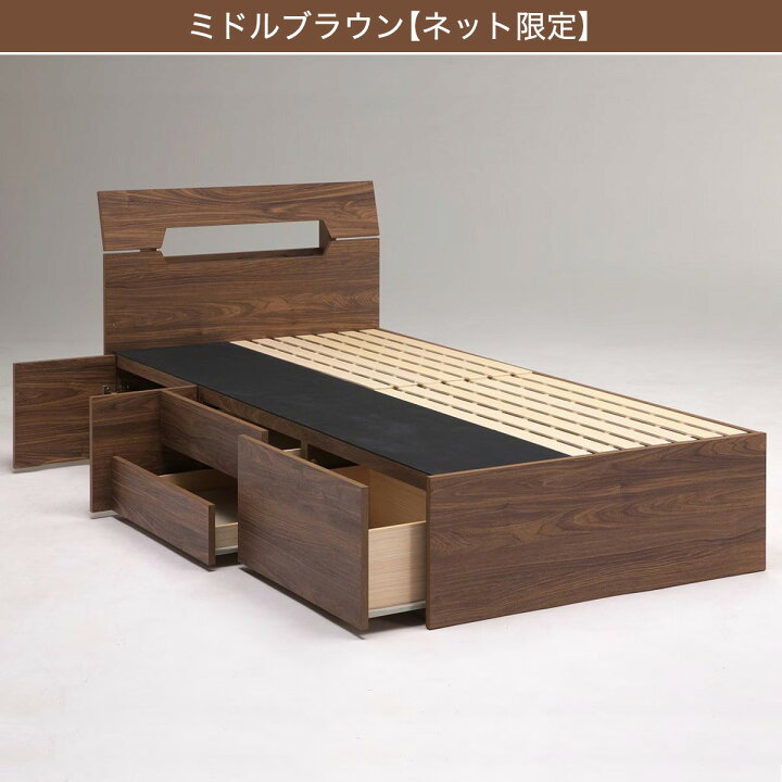 楽天市場】[ﾏﾗｿﾝ期間中ｴﾝﾄﾘｰでP10倍対象商品] 収納付き シングルベッド 