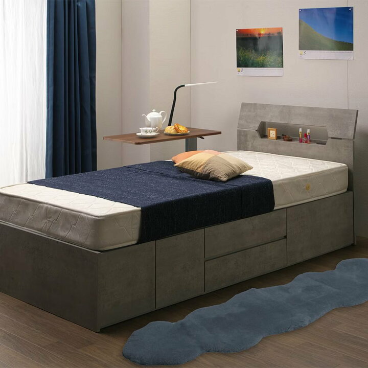 楽天市場】〔エントリーでP5倍〕収納付き シングルベッドフレーム (KR  