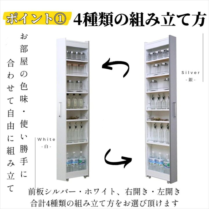 楽天市場】4種類組立方法選べる すき間収納 (WH) ニトリ メーカー直送 