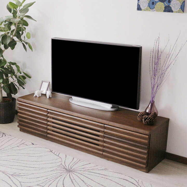 楽天市場】天然木工芸突板ルーバーテレビ台 【配送員設置商品】 ニトリ 